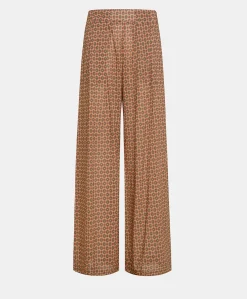 New Pantalon En Voile De Coton Imprime Aspen - Corail Femmes Pantalons Et Shorts