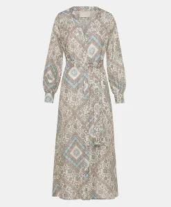 Best Robe California En Haboutai De Soie - Creme/Poussiereux Femmes Vêtements
